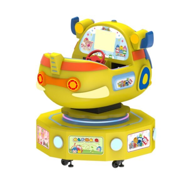 yellow Cartoon lift swing car for kids - Duoduo - Image 3