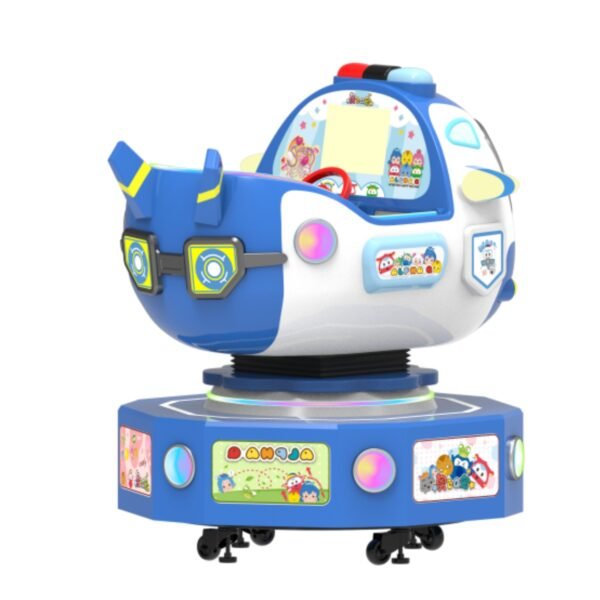 Light blue cartoon Liftable rocking car for kids - Sheriff Bag - Image 3