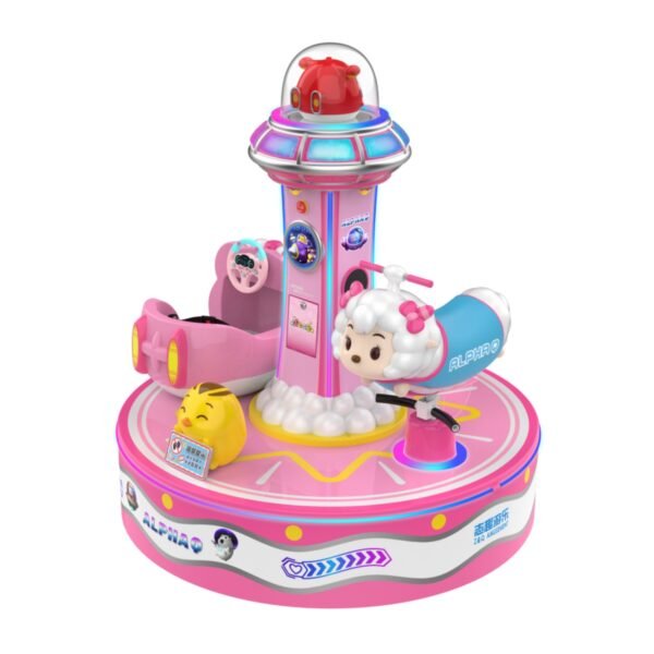 Pink mini carousel for kids - Image 3