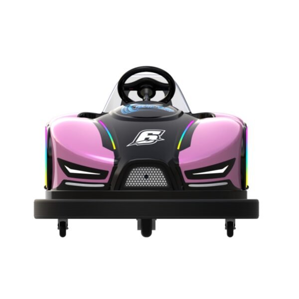 Rechargeable purple electric bumper cars with joystick control