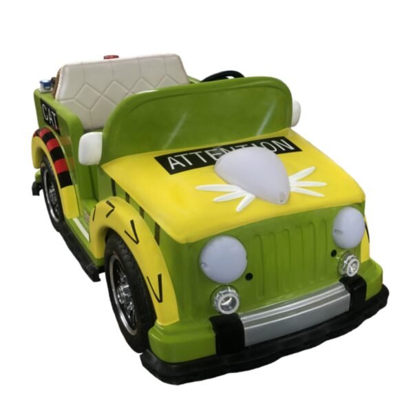 Cartoon pet cat theme square car for kids - green - Image 3