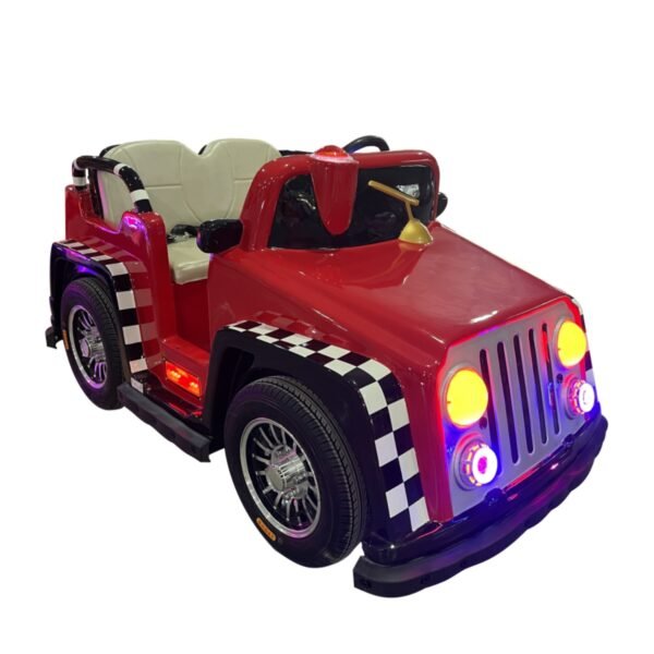Cartoon-themed functional square car for kids - Red Jeep - Image 4