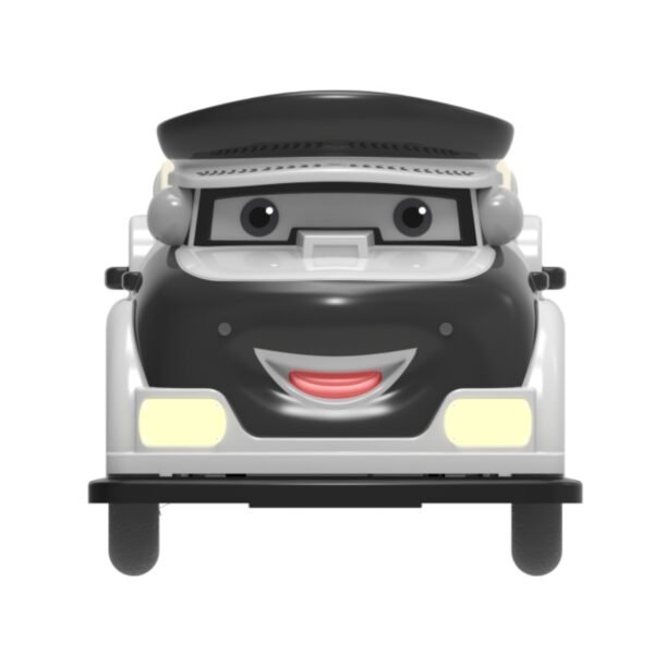 Cartoon-themed functional square car for kids - black police car - Image 4