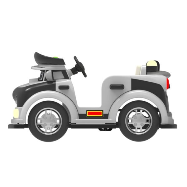 Cartoon-themed functional square car for kids - black police car - Image 3