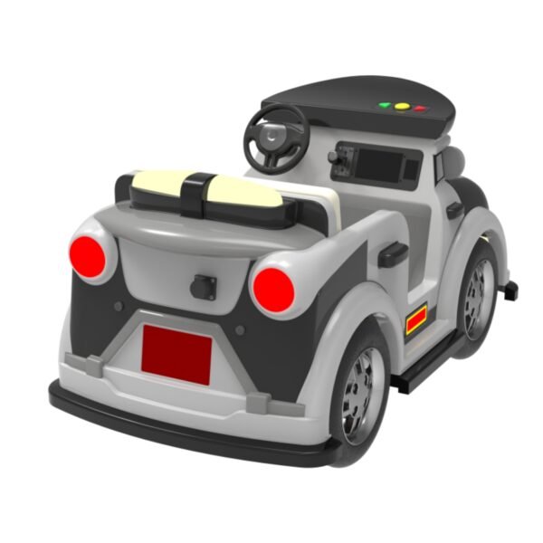 Cartoon-themed functional square car for kids - black police car - Image 2