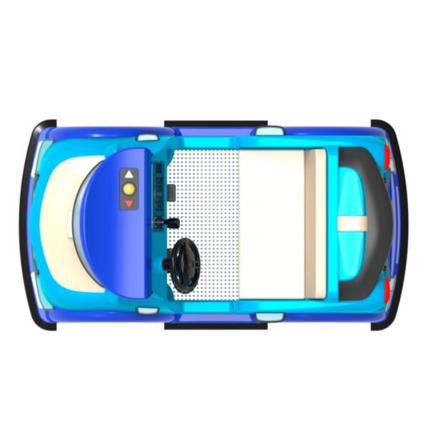 Cartoon-themed functional square car for kids - blue police car - Image 5