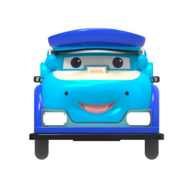 Cartoon-themed functional square car for kids - blue police car - Image 4