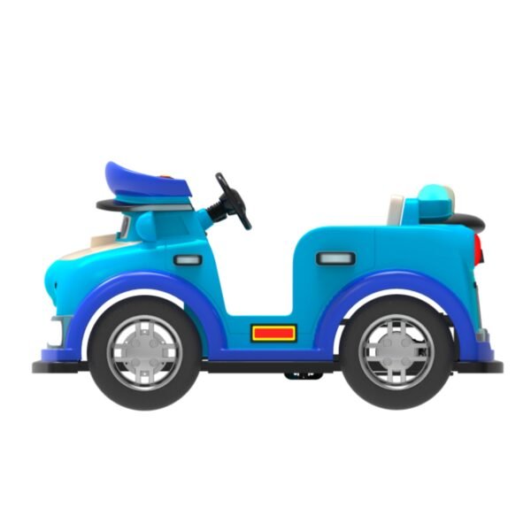 Cartoon-themed functional square car for kids - blue police car - Image 2