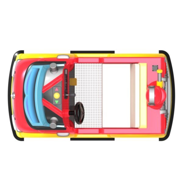 Cartoon-themed functional square car for kids - fire truck - Image 3