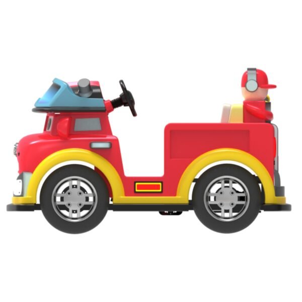 Cartoon-themed functional square car for kids - fire truck - Image 2