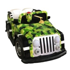 Cartoon-themed functional square car for kids - Green Jeep