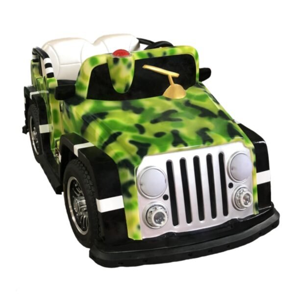 Cartoon-themed functional square car for kids - Green Jeep