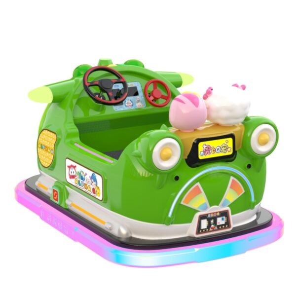 Children's Cartoon Park LED Aofei Square Car - Green - Image 5