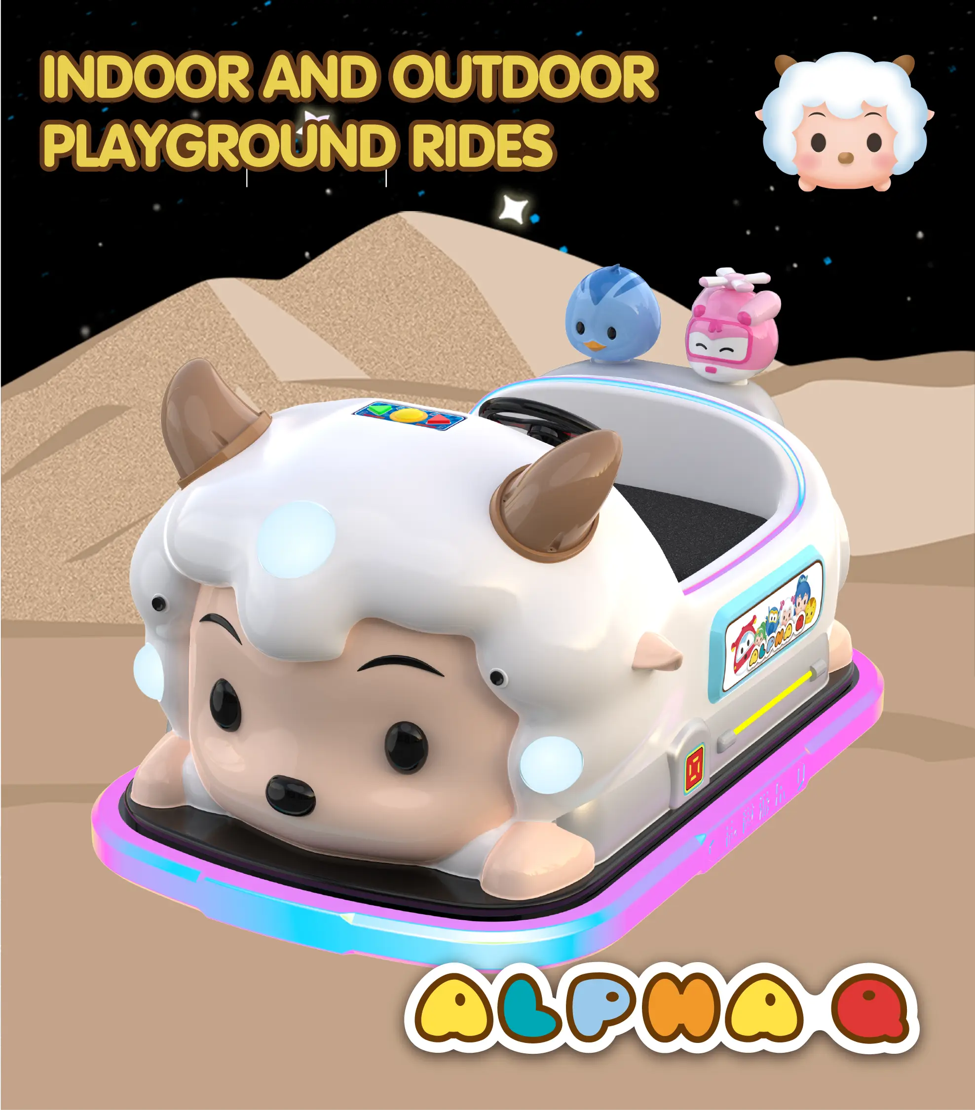 Immersive kids electric car with LED lights and anti-collision design