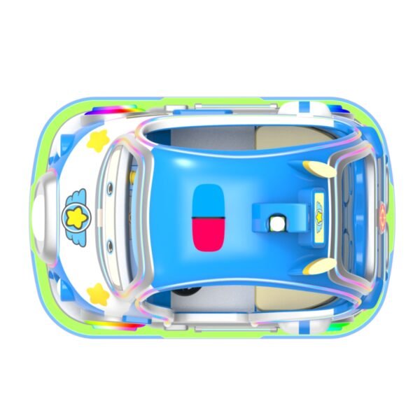 Children's cartoon pet LED blue square car - Super Battle Car with roof - Image 5