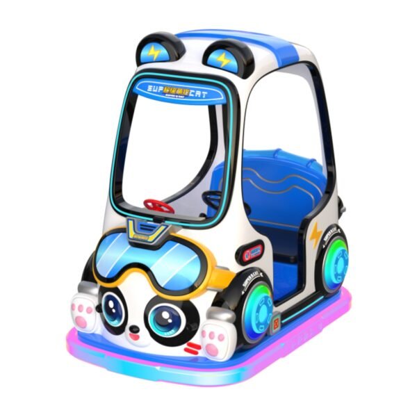Children's cartoon pet LED blue square car - Super cute cat with roof