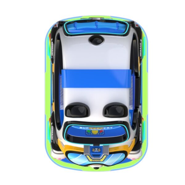 Children's cartoon pet LED blue square car - Super cute cat with roof - Image 3