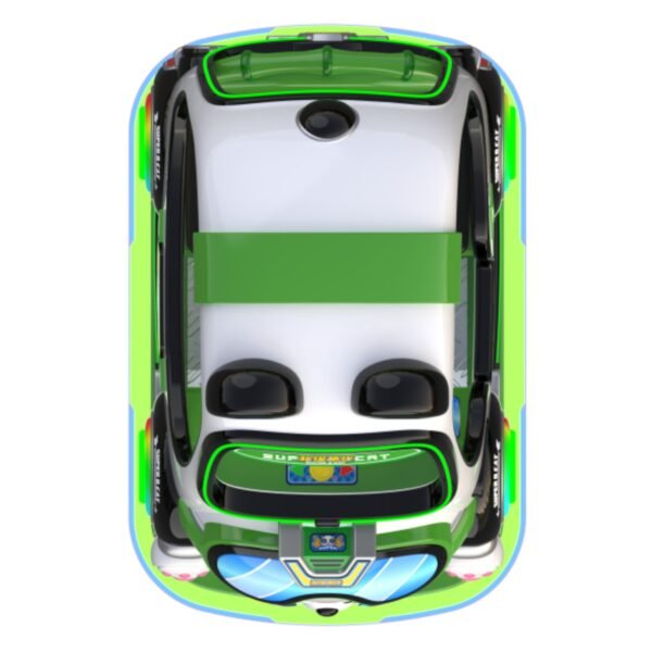 Children's cartoon pet LED green square car - Super cute cat with roof - Image 8