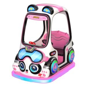 Fiberglass amusement EV car with LED base lighting