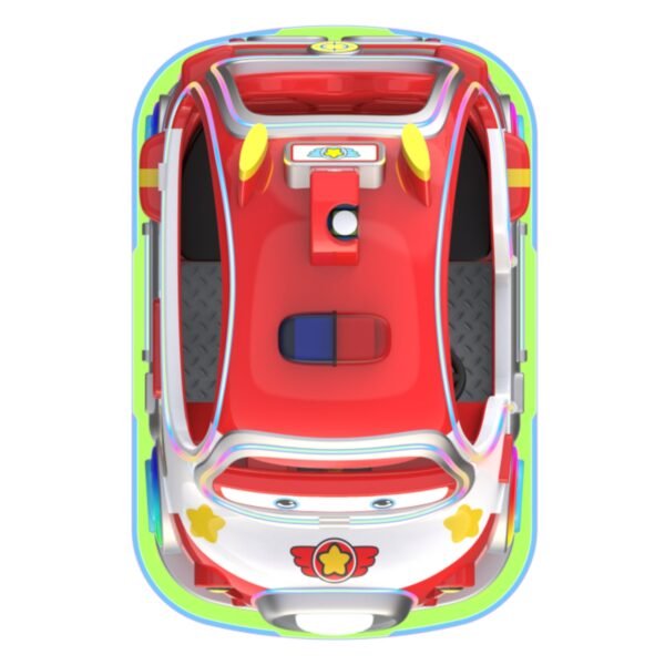Children's cartoon pet LED red square car - Super Battle Car with roof - Image 7