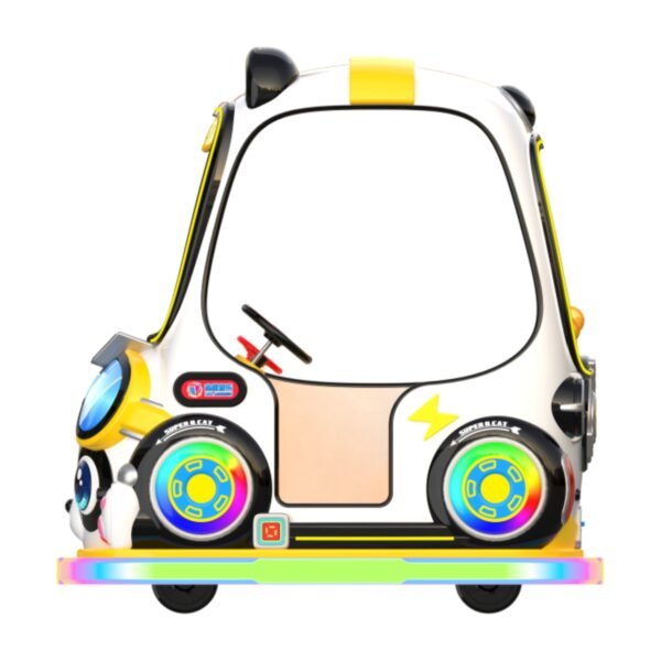 Children's cartoon pet LED yellow square car - Super cute cat with roof - Image 2