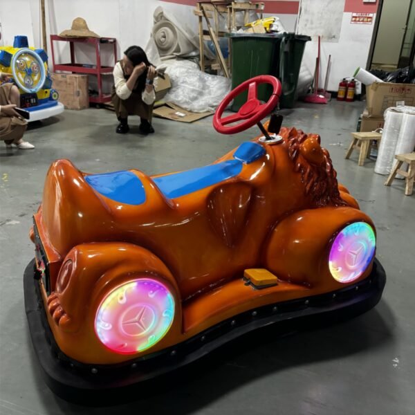 Cartoon Lion Electric Ride-on Plaza Car with LED & Safety Design - Image 6