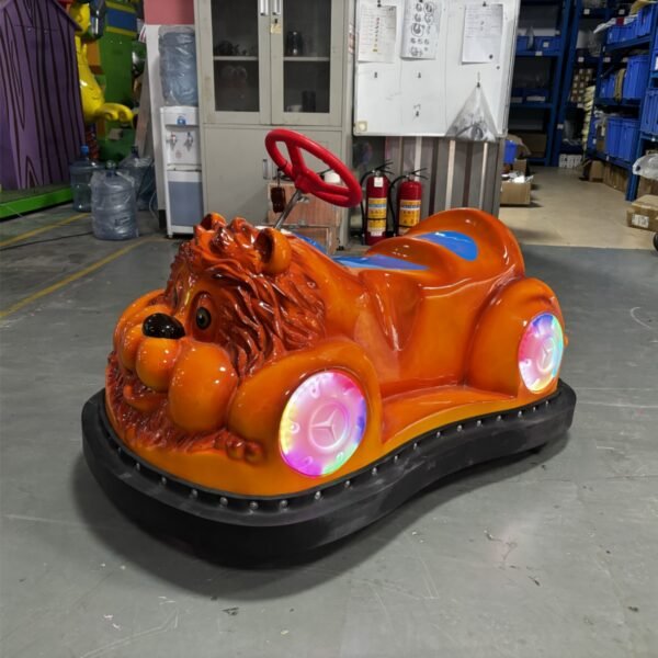 Cartoon Lion Electric Ride-on Plaza Car with LED & Safety Design - Image 3