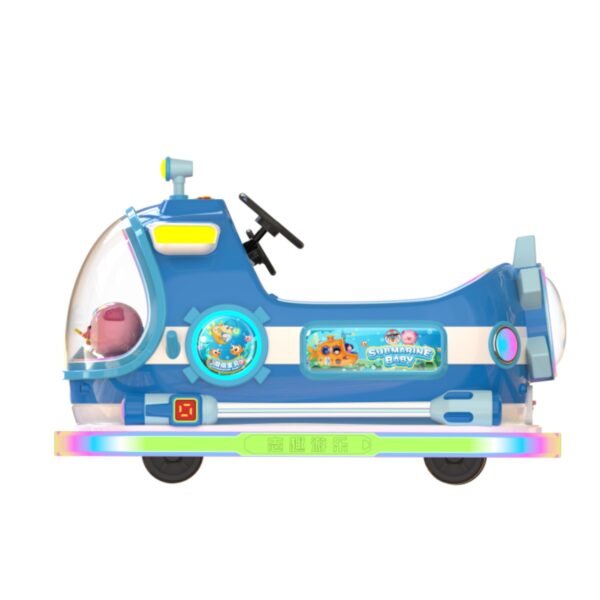 Submarine-themed square bumper cars for kids - blue - Image 5