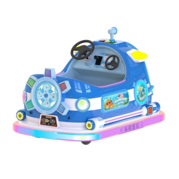 Submarine-themed square bumper cars for kids - blue - Image 3