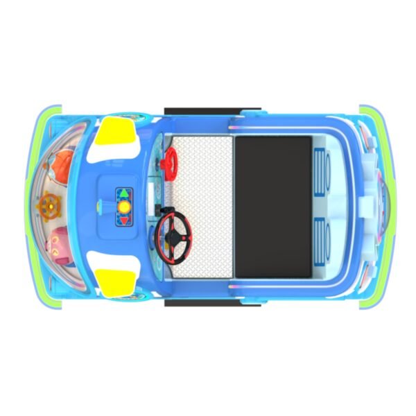 Submarine-themed square bumper cars for kids - blue large tires - Image 4