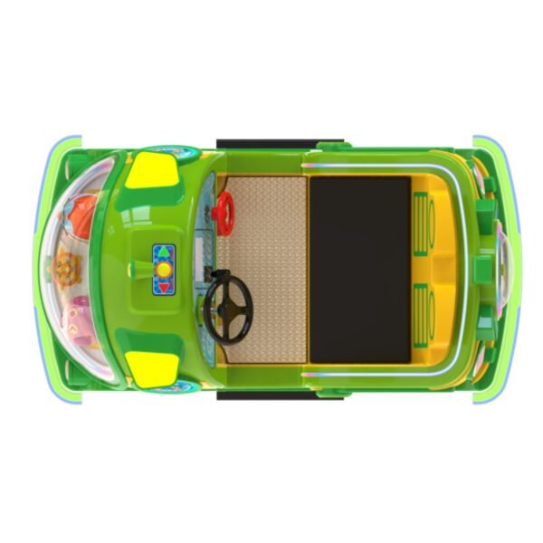 Submarine-themed square bumper cars for kids - green large tires - Image 5