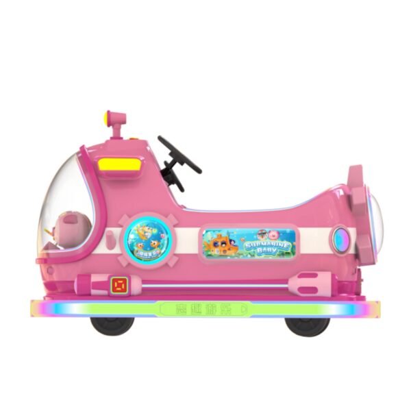 Bumper car arena with submarine LED fiberglass electric ride-on cars