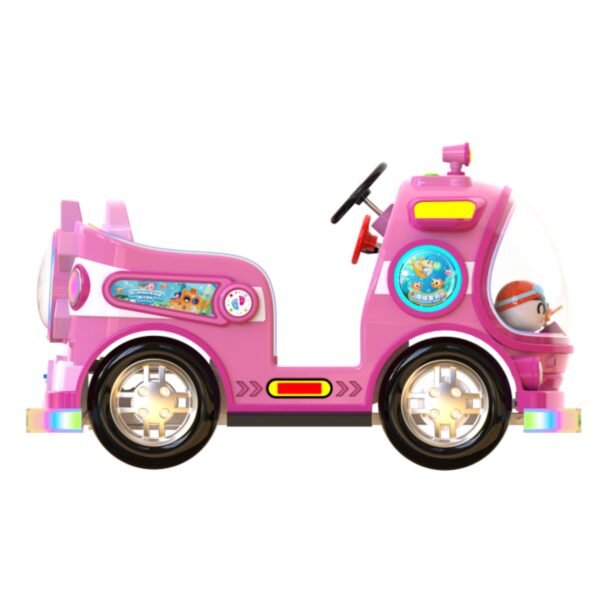 Submarine-themed square bumper cars for kids - pink large tires - Image 7