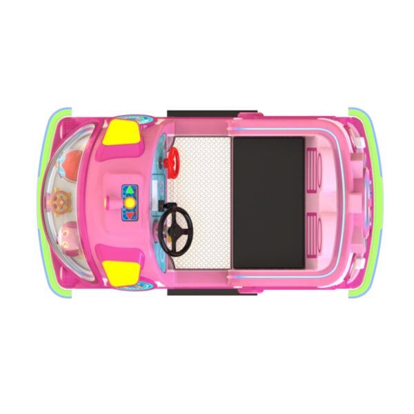 Submarine-themed square bumper cars for kids - pink large tires - Image 6