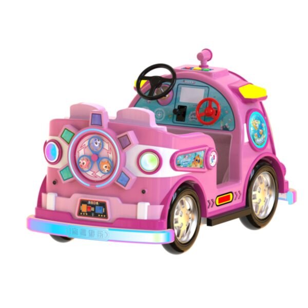 Submarine-themed square bumper cars for kids - pink large tires - Image 5