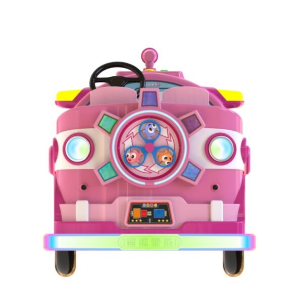 Submarine-themed square bumper cars for kids - pink large tires - Image 4