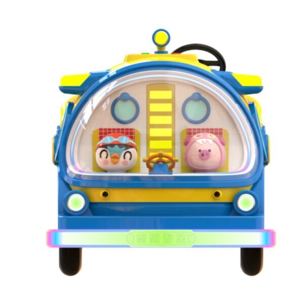 Submarine-themed square bumper cars for kids - yellow large tires - Image 4