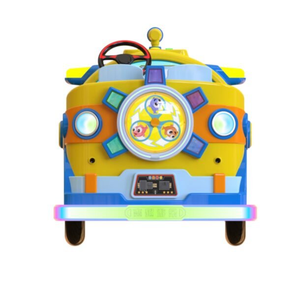 Submarine-themed square bumper cars for kids - yellow large tires - Image 3